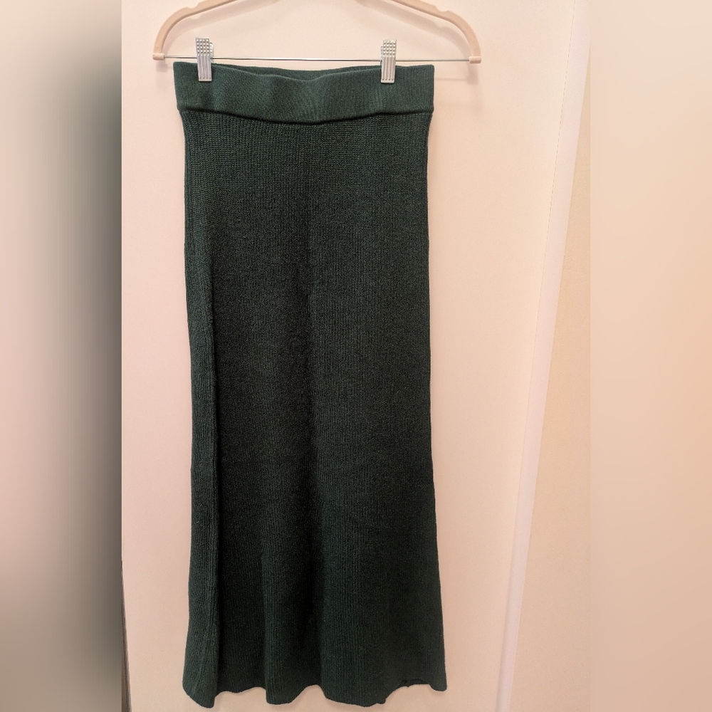 Long Emerald Green Knit Skirt - Ricki's